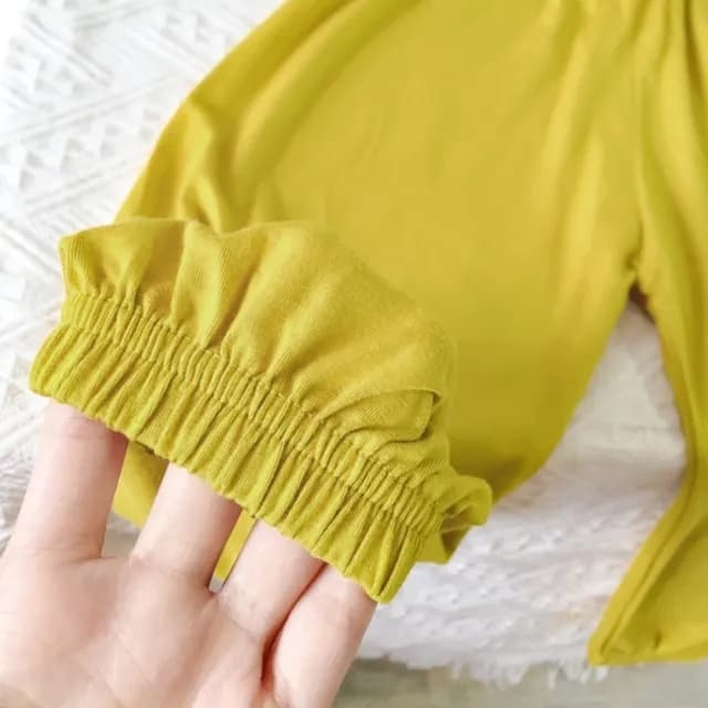 【橘魔法】涼感 素色莫代爾棉薄縮口褲(束口褲 防蚊褲 空調褲 薄長褲 褲子 女童 男童 兒童 童裝)