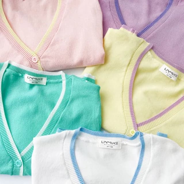 【橘魔法】撞色滾邊針織外套(長袖外套 開衫 薄外套 秋裝 女童 男童 中性款 童裝 兒童)