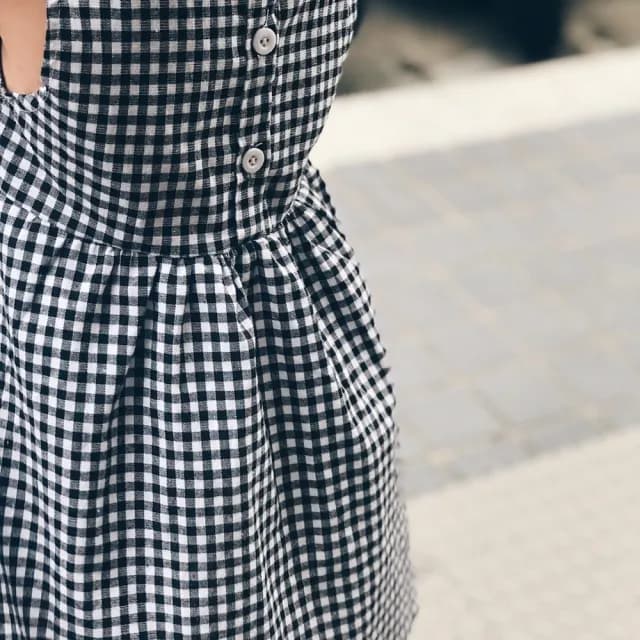 【橘魔法】復古小圓領赫本風娃娃洋裝(連身裙 連衣裙 格子裙 復古 女童 兒童 童裝)