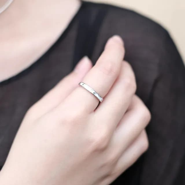 【Porabella】925純銀黑夜與黎明情侶對戒|獨特小眾設計|可調開口式|生日與告白禮物首選