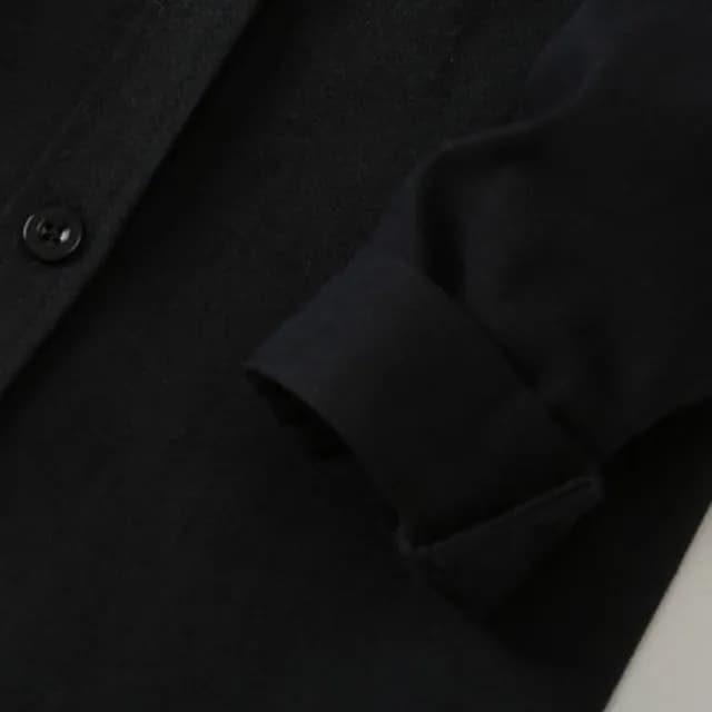 【橘魔法】男童純黑襯衫(硬挺襯衫棉材質)(長袖上衣 襯衫 花童 攝影 表演 男童 兒童 童裝)