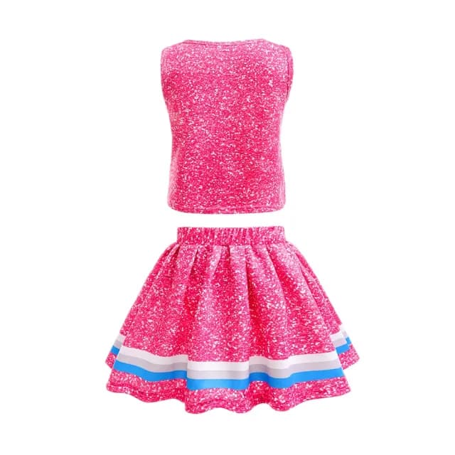 【橘魔法】芭比運動套裝(萬聖節 表演 啦啦隊 角色扮演 裙子 背心 短裙 大童 女童 兒童 童裝)