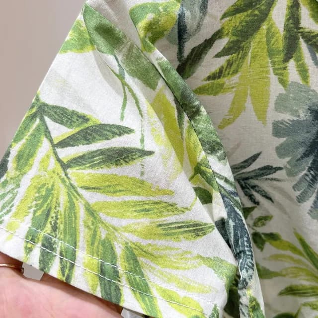 【橘魔法】樹葉沙灘花襯衫(短袖襯衫 夏威夷襯衫 海島國家 沙灘 海邊 男童 童裝 中童 兒童)