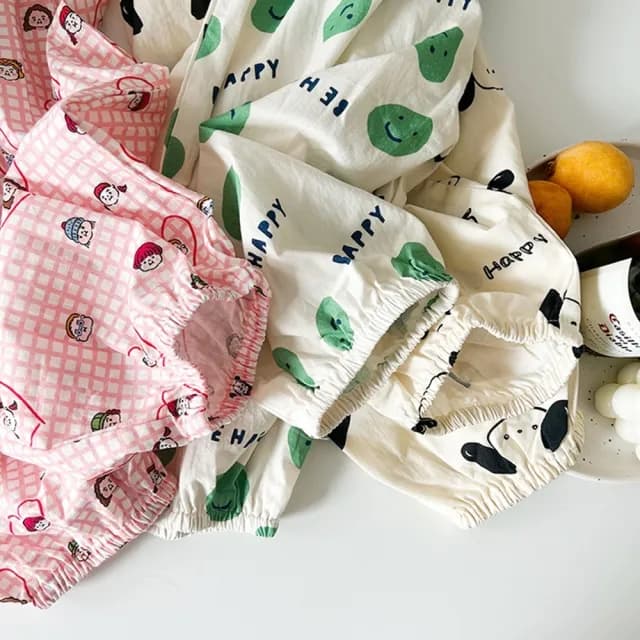 【橘魔法】卡通滿印花色棉薄縮口褲(束口褲 防蚊褲 薄長褲 褲子 中性款 女童 男童 大童 兒童 童裝)