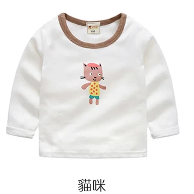 【橘魔法】滾邊卡通長袖上衣(中性款 童裝 兒童 女童)