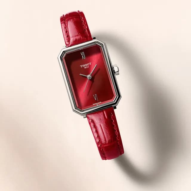 【TISSOT 天梭】廣告款 T160.110.16.423.00 SRV系列 幾何線條方形石英女錶-30mm 禮物 推薦(T1601101642300)