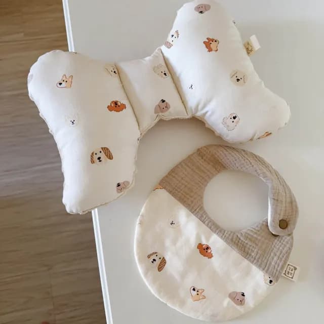 【Lianne baby】台灣手作汪星探險蝴蝶枕圍兜樂豆兔(滿月禮 收涎禮物 週歲禮 彌月禮盒)