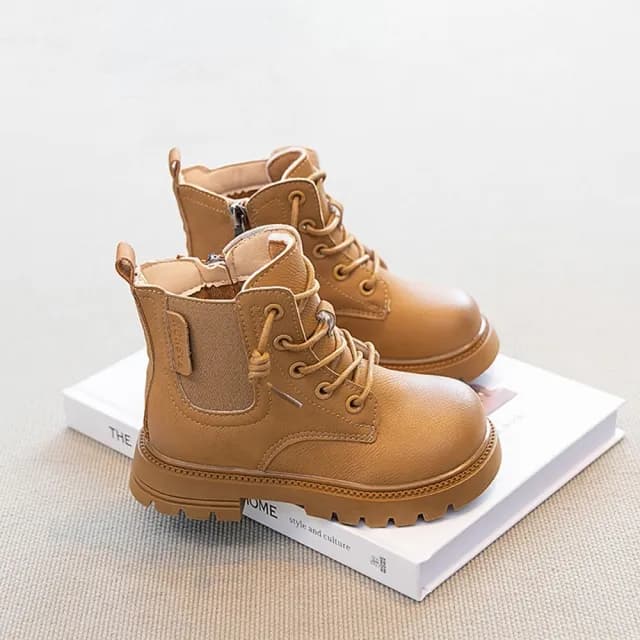 【橘魔法】兒童復古仿舊刷色短靴(皮靴 靴子 童鞋 鞋子 中性款 男童 女童 兒童 童鞋 童裝)