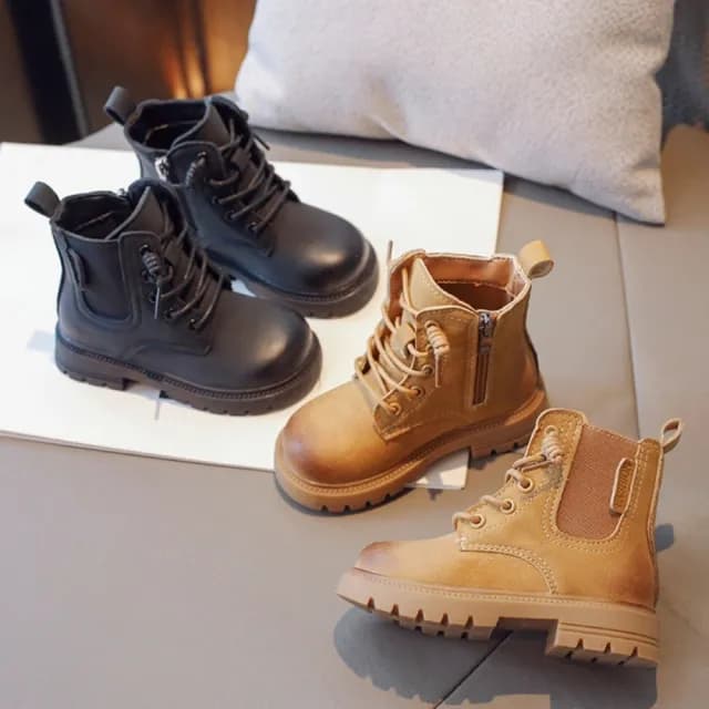 【橘魔法】復古仿舊刷色短靴(皮靴 靴子 童鞋 鞋子 中性款 男童 女童 兒童 童裝)