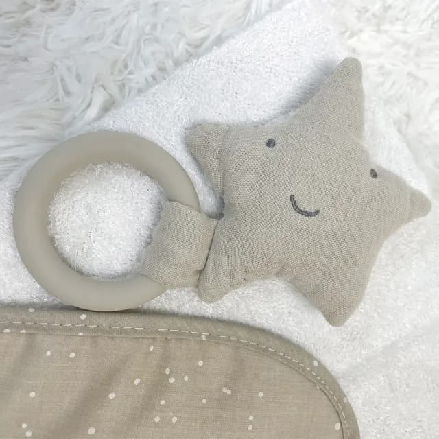 【bimbidreams 奇哥】★網購獨家★竹纖維連帽浴巾+星星固齒器禮盒 75x75cm(寶寶新生兒禮 滿月禮 彌月禮)