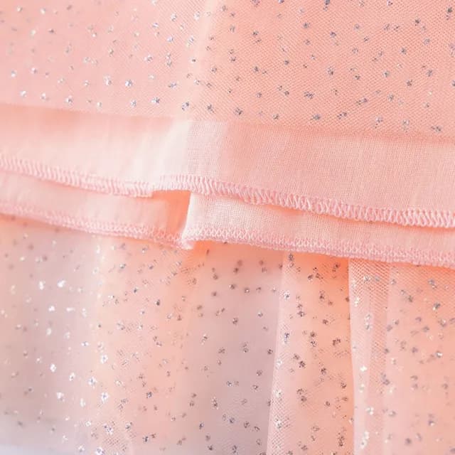 【橘魔法】蝴蝶閃粉荷葉袖紗裙洋裝(兒童 長袖洋裝 連衣裙 連身裙 蓬蓬裙 裙子 女童 兒童 童裝)