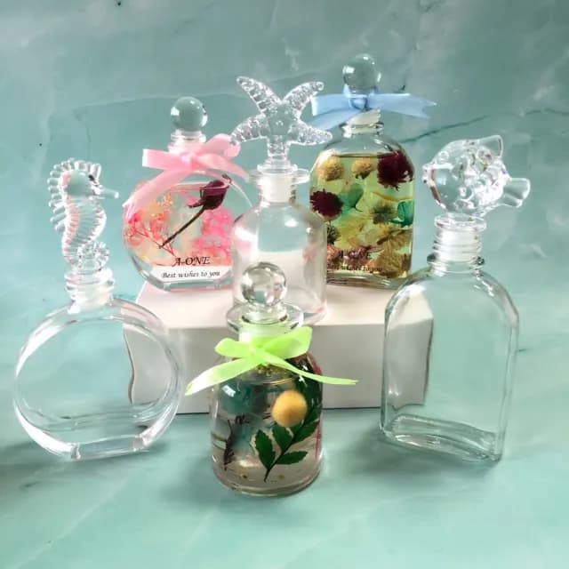 【A-ONE 匯旺】擴香瓶 小魚造型瓶蓋 100ml 永生花玻璃 浮游花圓瓶 漂浮瓶 許願瓶 斜肩瓶