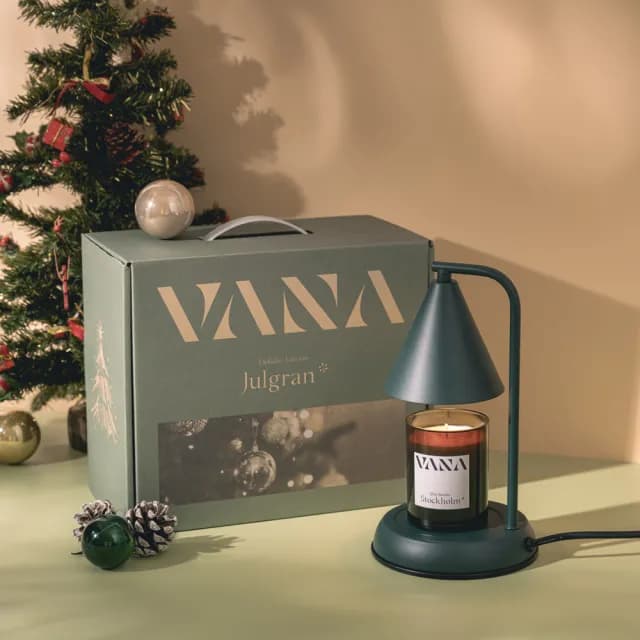 【VANA】Lagom no.24 金屬款香氛暖燈禮盒(森林綠-活力清香調)