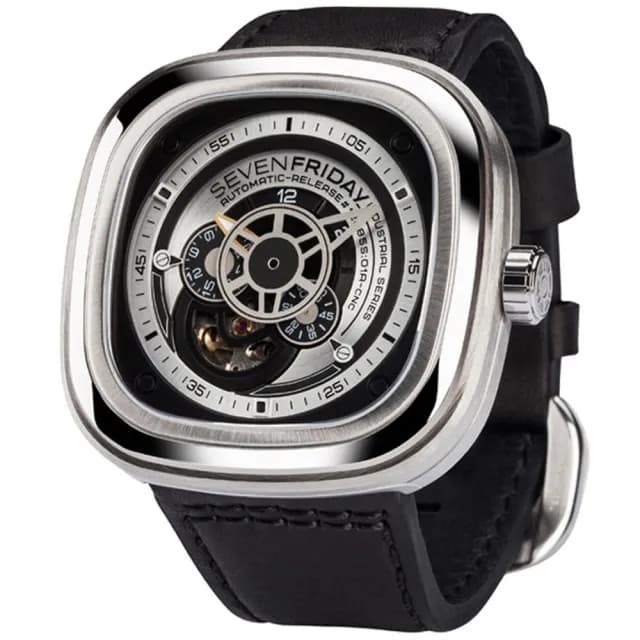 【SEVENFRIDAY】P1 解構世界自動上鍊機械錶-銀x黑 送禮 禮物 推薦(P1B)