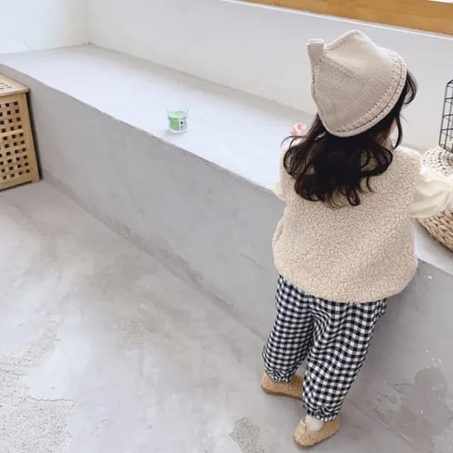 【橘魔法】小童 毛毛鋪棉厚背心 中性款 羊羔毛背心(心 女童 男童 童裝)