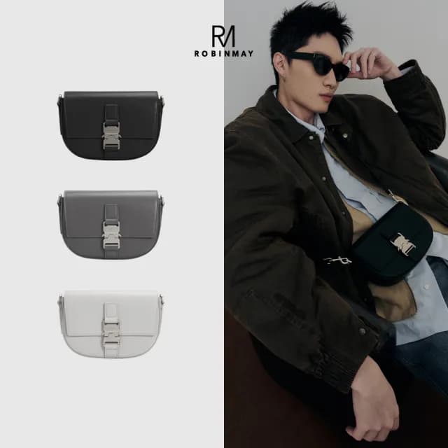 【ROBINMAY】曼德斯斜背包(雙11/插扣封口/多色任選)
