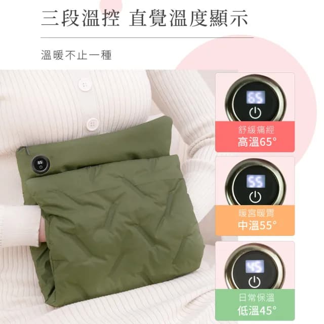 【aibo】USB三段溫控羽絨暖手袋(暖腰/暖宮/暖背/暖腳)