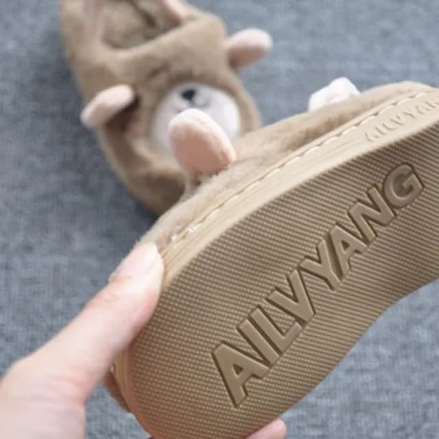 【橘魔法】柔軟毛毛厚底室內拖鞋(室內鞋 居家 保暖 棉鞋 拖鞋 兒童 童鞋 童裝 男童 女童 刷毛 厚 寒流)