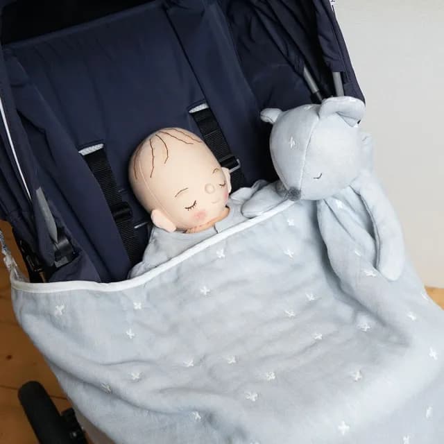 【10cmois】日本mini me可收納六層紗動物蓋被-贈心意禮袋(新生兒寶寶彌月禮小被毯安撫巾)