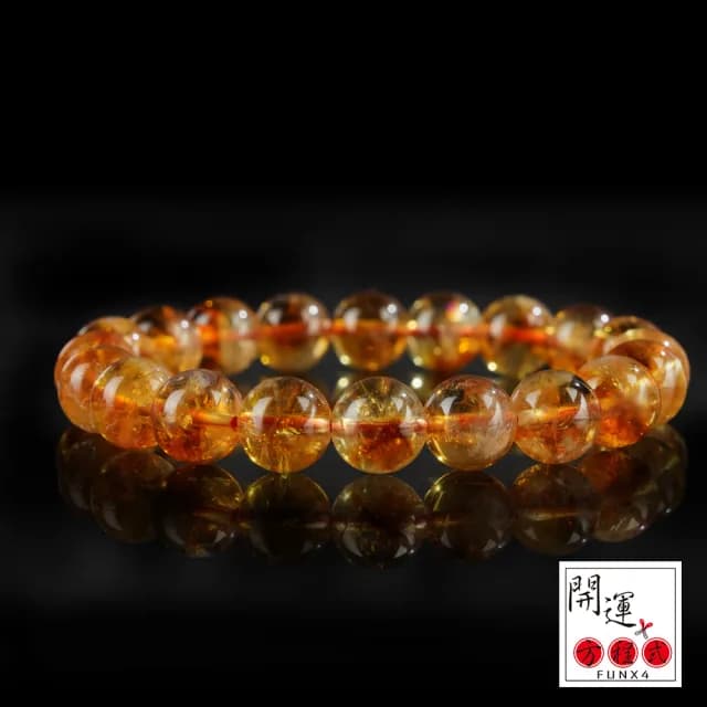 【開運方程式】黃水晶手珠豔黃金字塔聚寶盆10mm(豔黃水晶手珠手鍊)