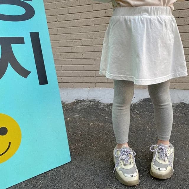 【橘魔法】素雅純色棉質內搭褲褲裙(褲子 九分褲 防曬 女童 兒童 童裝 中童 小童)