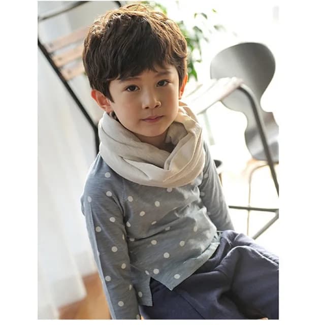 【橘魔法】水洗竹節棉點點長袖上衣(小開岔棉T 中性款 薄長袖 童裝 兒童 女童)