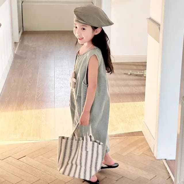 【橘魔法】復古淺刷白牛仔背帶褲(褲子 牛仔褲 背帶褲 男童 女童 中性款 童裝 兒童)