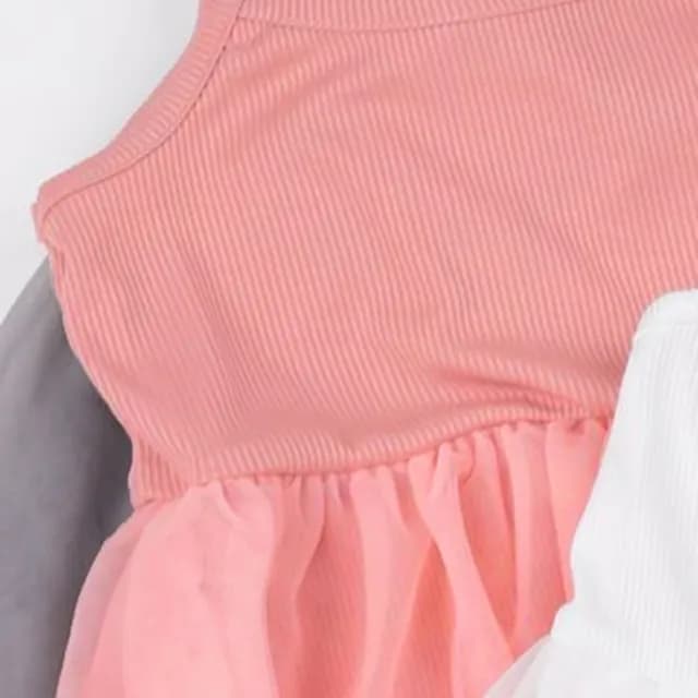 【橘魔法】素色細肩帶澎澎紗裙洋裝(襯裙 內搭 防走光 連衣裙 連身洋裝 童裝 兒童 花童 女童)