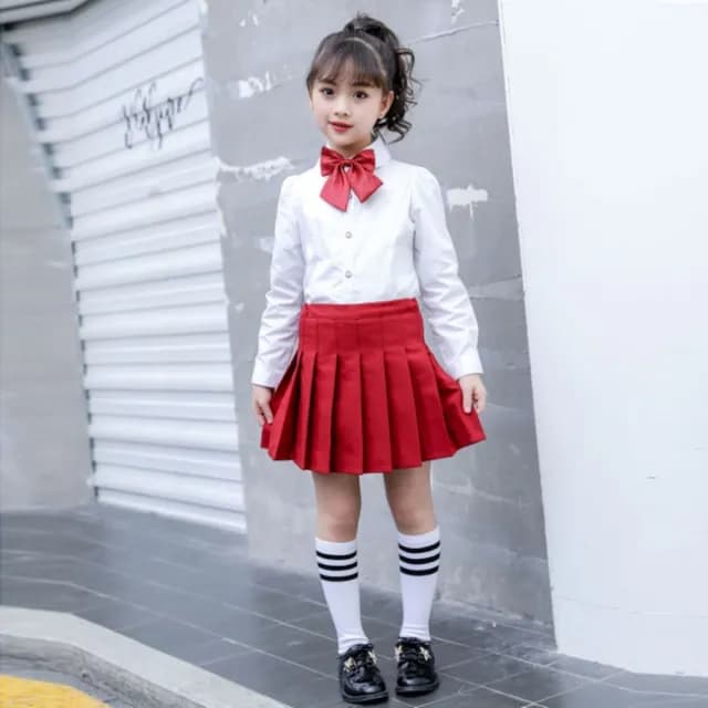 【橘魔法】調節扣百褶裙褲裙(短裙 裙子 格子裙 校園 制服 表演 聖誕節 過年 喜宴 大童 女童 兒童 童裝)