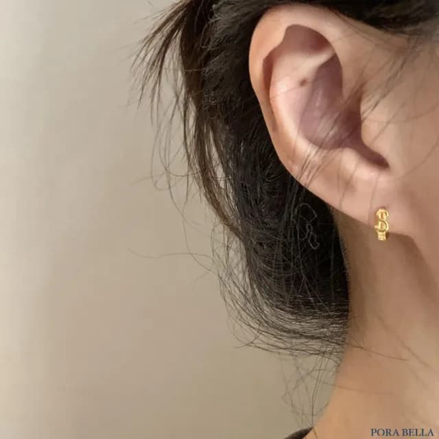 【Porabella】S925純銀錢幣耳扣|美金符號耳圈|招財開運|中性風格|情人節・紀念日・日常佩戴首選