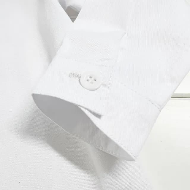 【橘魔法】純白素色長袖襯衫(長袖上衣 才藝表演 畢業典禮 白色襯衫 黑色襯衫 大童 花童 男童 兒童 童裝)