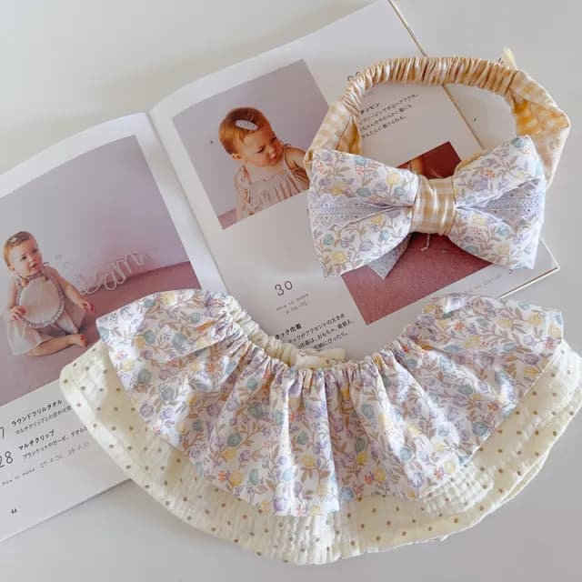 【Lianne baby】豐碩果實女寶嬰兒禮盒圍兜髮帶(滿月禮 收涎禮物 週歲禮 彌月禮盒)