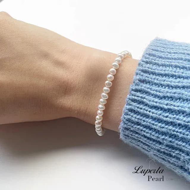 【大東山珠寶】輕時尚淡水珍珠手鍊 3.5-4mm 輕時尚氣質 多重佩戴 小珍珠手鍊925銀(氣質珍珠)