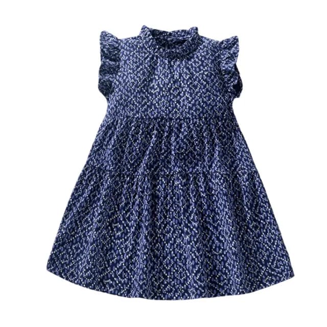 【橘魔法】幾何點點小飛袖背心洋裝(連身洋裝 連身裙 連衣裙 女童 童裝 兒童)