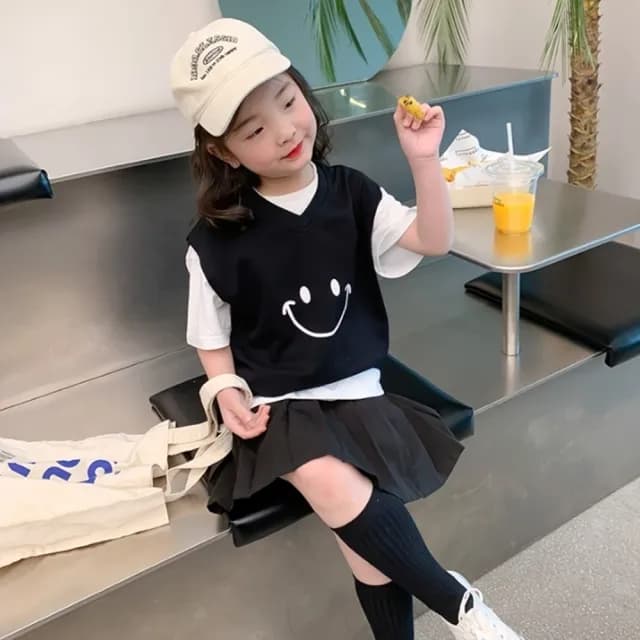 【橘魔法】大微笑V領毛圈棉背心(內搭 背心 女童 男童 兒童 童裝)