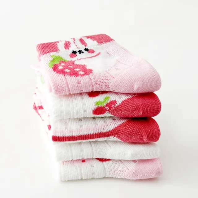 【橘魔法】(5雙一組)男孩女孩超薄涼夏洞洞短襪(襪子 兒童 童襪 中性款 男童 女童 童裝)