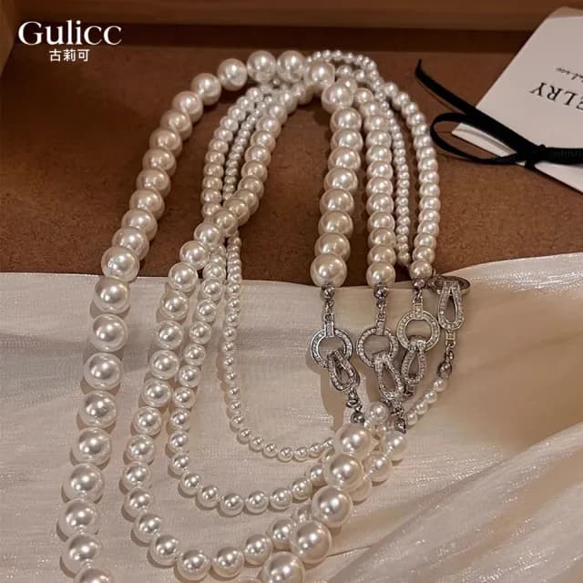【Golicc】項鍊 最愛經典 珍珠項鍊(雙11 聖誕節 生日 鎖骨鍊 項鍊 飾品 禮物)