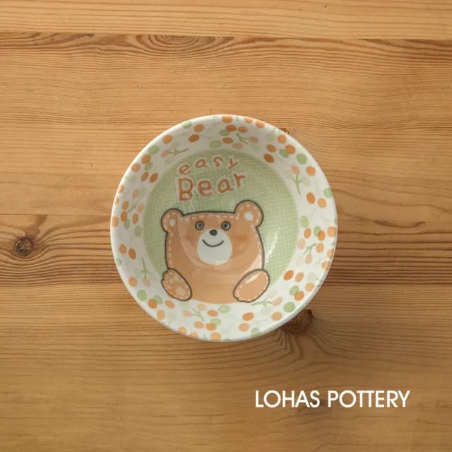 【LohasPottery 陸寶】日本製 美濃燒 動物卡通釉下彩壓紋餐具|5.5 吋飯碗 五入組(兒童碗 餐碗)