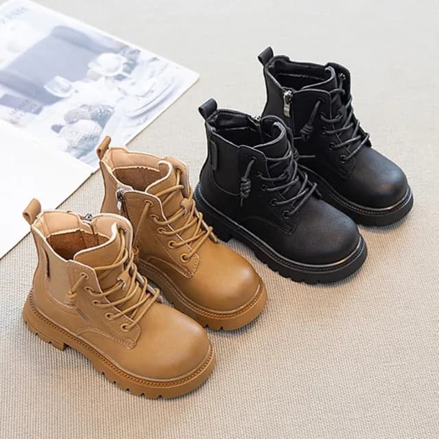 【橘魔法】兒童復古仿舊刷色短靴(皮靴 靴子 童鞋 鞋子 中性款 男童 女童 兒童 童鞋 童裝)