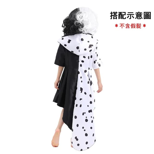 【橘魔法】兒童黑白庫伊拉造型披風(斗篷 萬聖節 服裝 角色扮演 角色扮演 道具 表演 裝扮 女童 兒童 童裝)