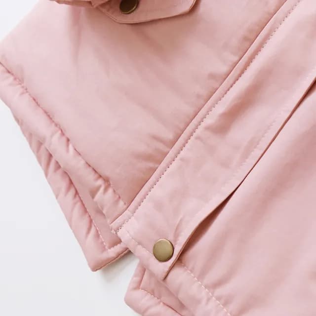 【橘魔法】亮色縮腰毛毛領連帽長袖外套(棉絨 刷毛 風衣 大衣 外套 大童 厚外套 女童 兒童 童裝)