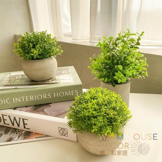 【Warm House Decor 暖和家居】北歐綠化仿真植物 (小盆栽 桌面小盆栽 假植物 盆栽 辦公室綠化 仿真植物)