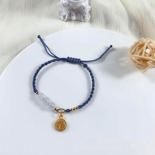 🔥現貨🔥6mm紅繩小福牌手鍊女天然水晶瑪瑙編織手繩網紅同款小眾設計感送閨蜜禮物聖誕節情人節情侶 開運堂