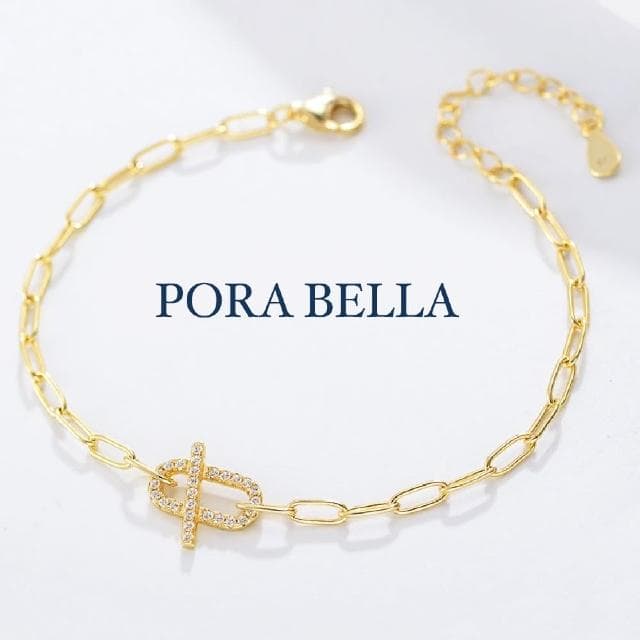 【Porabella】925純銀鋯石滿鑽小豬鼻子手鍊手環 甜美可愛 告白禮物 情人節禮物 送女友 銀飾 Bracelet