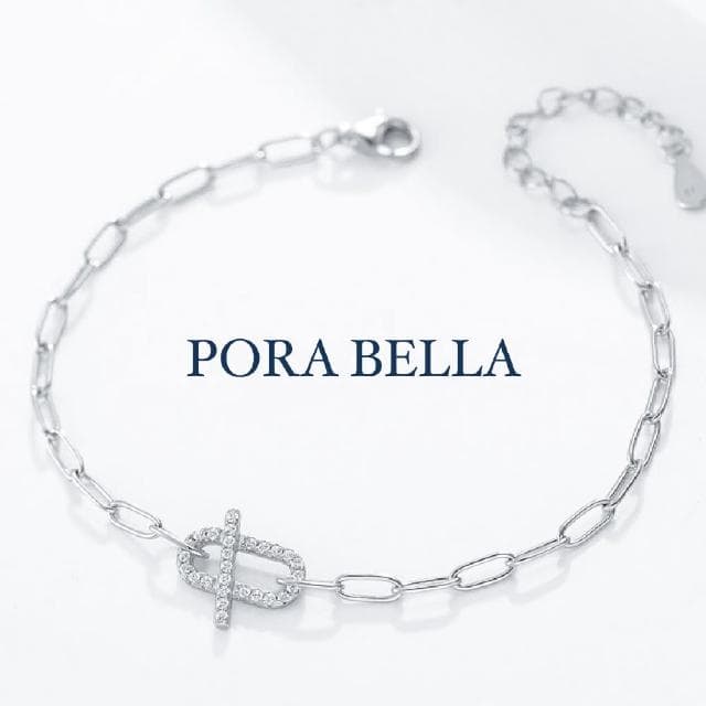 【Porabella】925純銀鋯石滿鑽小豬鼻子手鍊手環 甜美可愛 告白禮物 情人節禮物 送女友 銀飾 Bracelet
