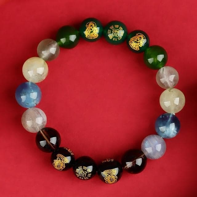 【MoonDy】手鍊 手串 手環 多寶手鍊 水晶手鍊 水火母木金 男女手串 情侶手鍊 五行互補 五路財神 送男生 送女生 生日禮物 男款