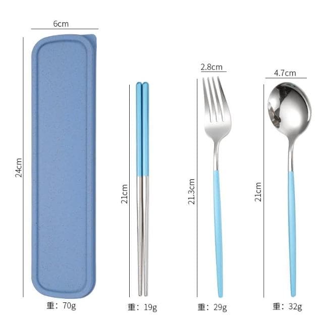 葡萄牙便攜餐具組 四件套 不鏽鋼餐具組 環保餐具組 葡萄牙餐具 不鏽鋼餐具 環保筷 筷子 湯匙 叉子 餐具