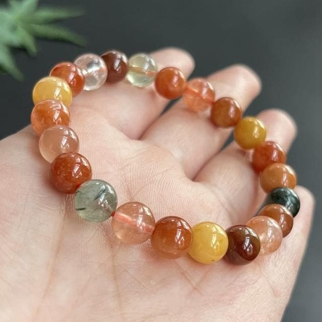 【Paiya 派亞】10mm福祿壽彩髮晶手鏈兔毛紅髮晶綠髮晶碧壐髮晶手串手環打造自信財運亨通