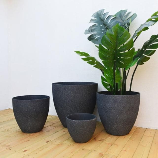 【ELEANOR 艾尼若】7.3吋 台灣出貨 花盆 仿水泥盆 仿石盆 大花盆 塑膠花盆 圓盆 花器 盆器 觀葉植物花盆 盆栽