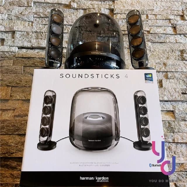 【Harman Kardon】哈曼卡頓 Harman Kardon SoundSticks 4 水母 藍牙喇叭 〔黑/白〕 2.1 聲道 重低音 140瓦 公司貨(harman kardon soundsticks 4 藍芽 音響)